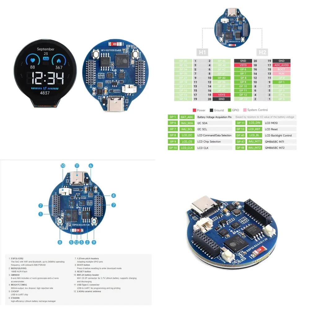 Esp32 - ESP32-S3 LCD development board 1.28 inch