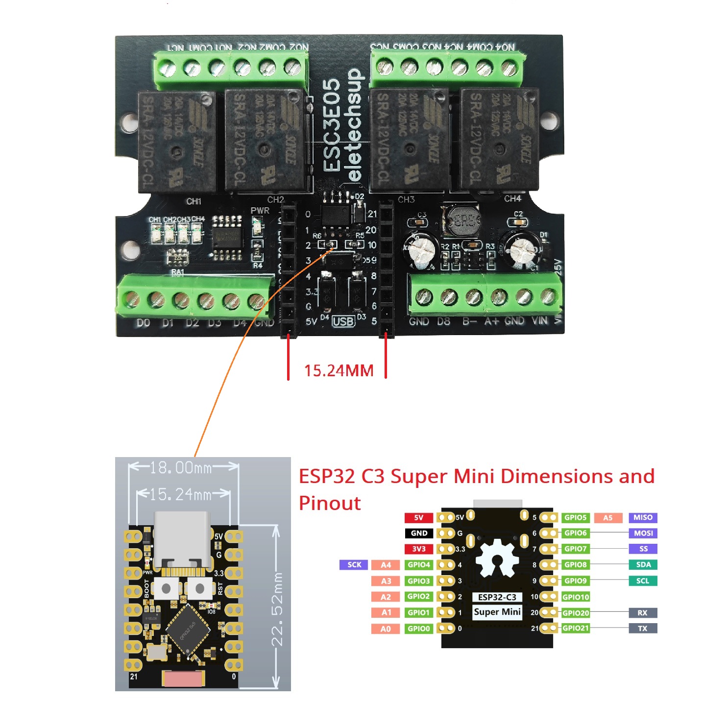 ESC3B04 ESP32-C3 Industrial Re - Esp32 C3 review and price