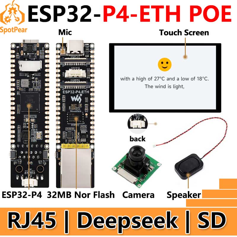 ESP32-P4-ETH RJ45 POE DSI/MIPI - Esp32 P4 review and price