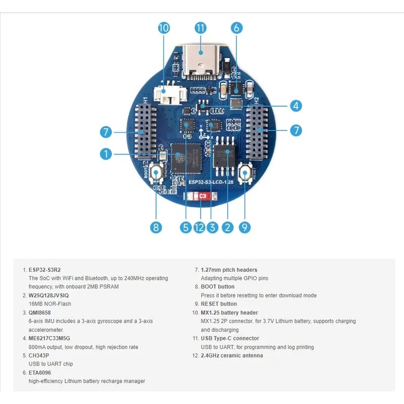 ESP32-S3 LCD development board - Esp32 review and price